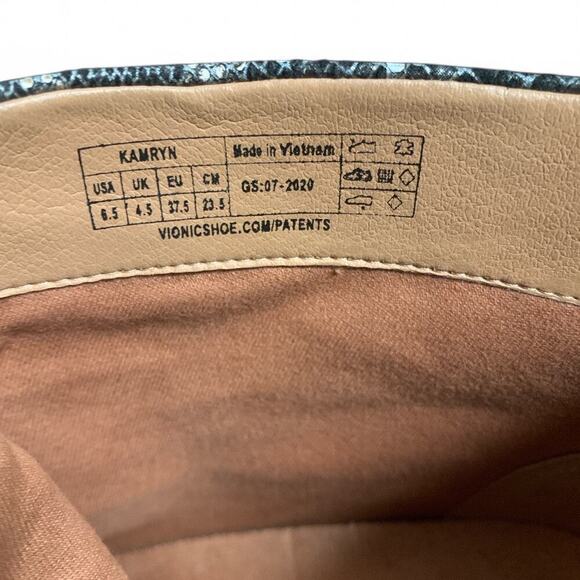 Vionic ‘Kamryn’ Snake Skin Print Suede Ankle Boots-Size 6.5 - Picture 6 of 6